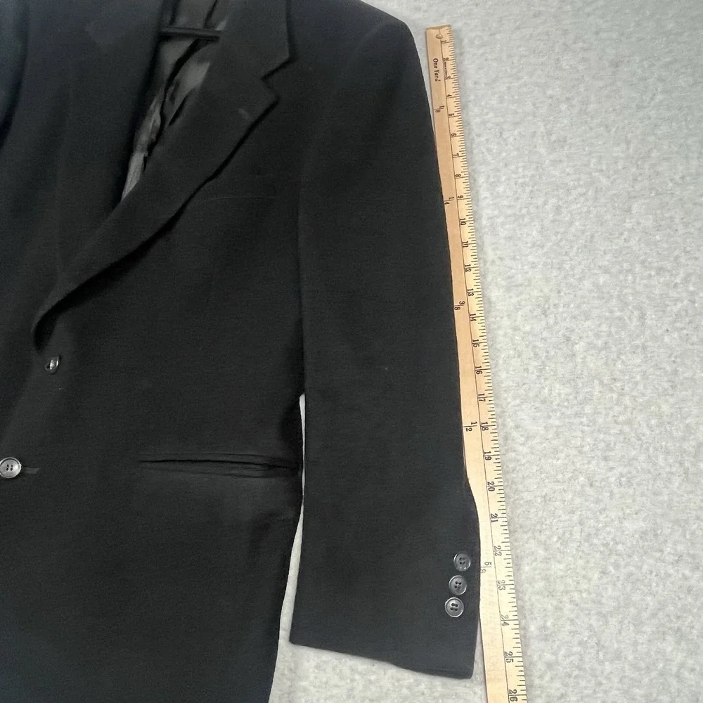 EUC Roundtree & Yorke Blazer Men 44R Black Camel Hair Sport Coat Suit Jacket USA
